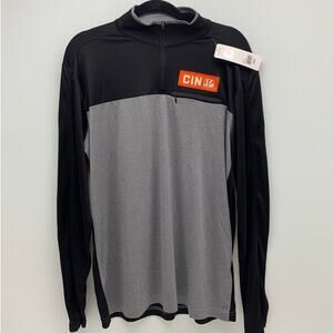 NFL Team Apparel Cincinnati Bengals Shirt Mens Large Pocket Activewear 1/4 Zip